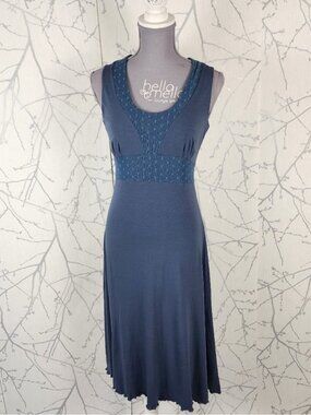 Narcissist Blue Stretch Jersey Empire Waist Keyhole Midi Dress